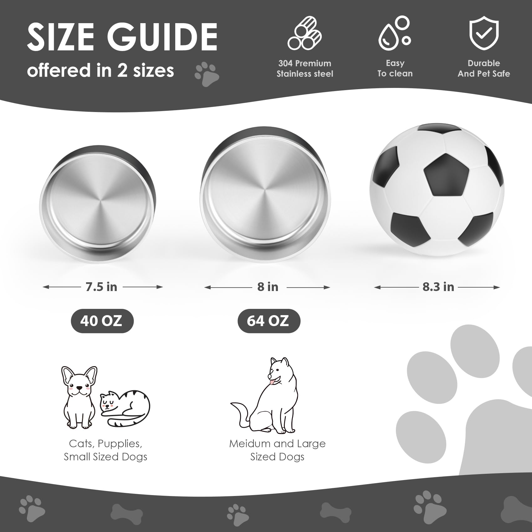 ikitchen non-slip rubber bottom dog bowl prevents sliding and floor scratches