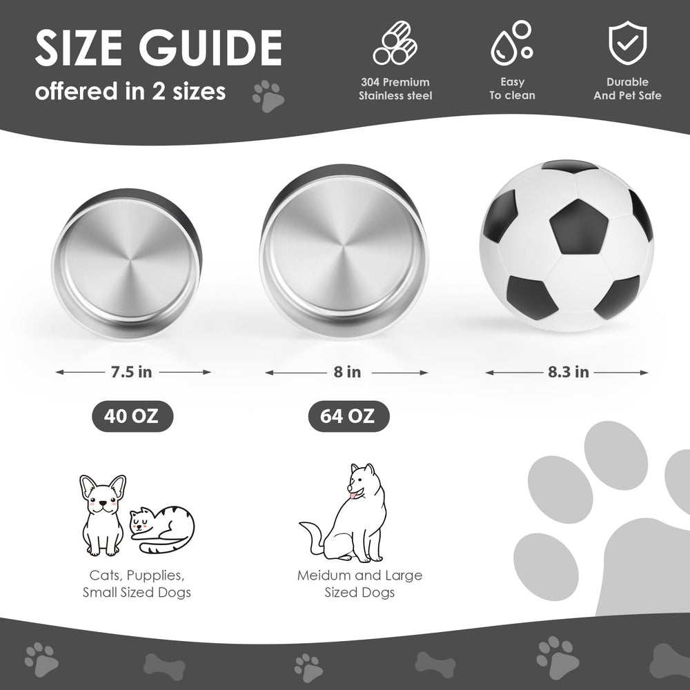 ikitchen non-slip rubber bottom dog bowl prevents sliding and floor scratches