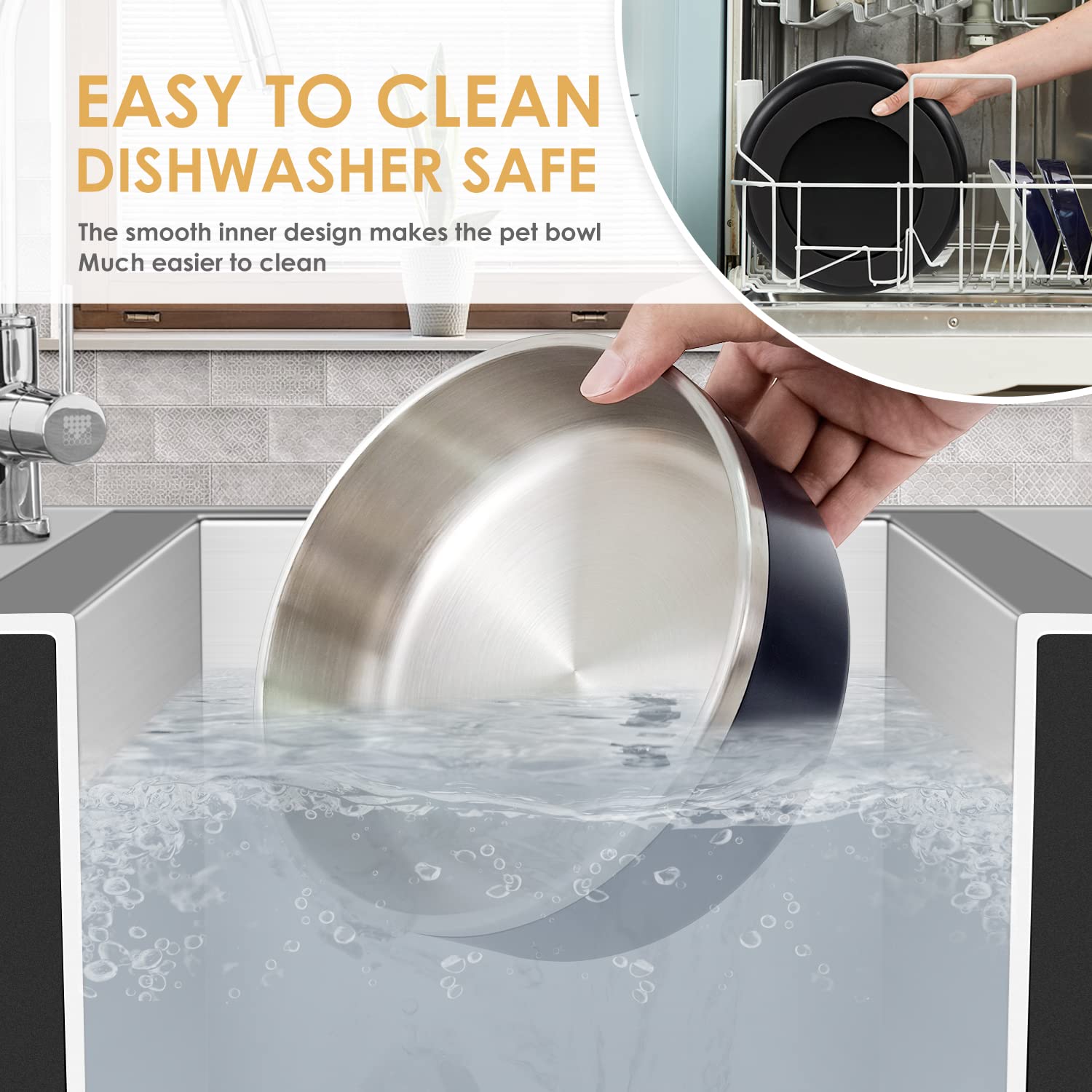 ikitchen rust-proof scratch-proof dog bowl designed for long-lasting durability