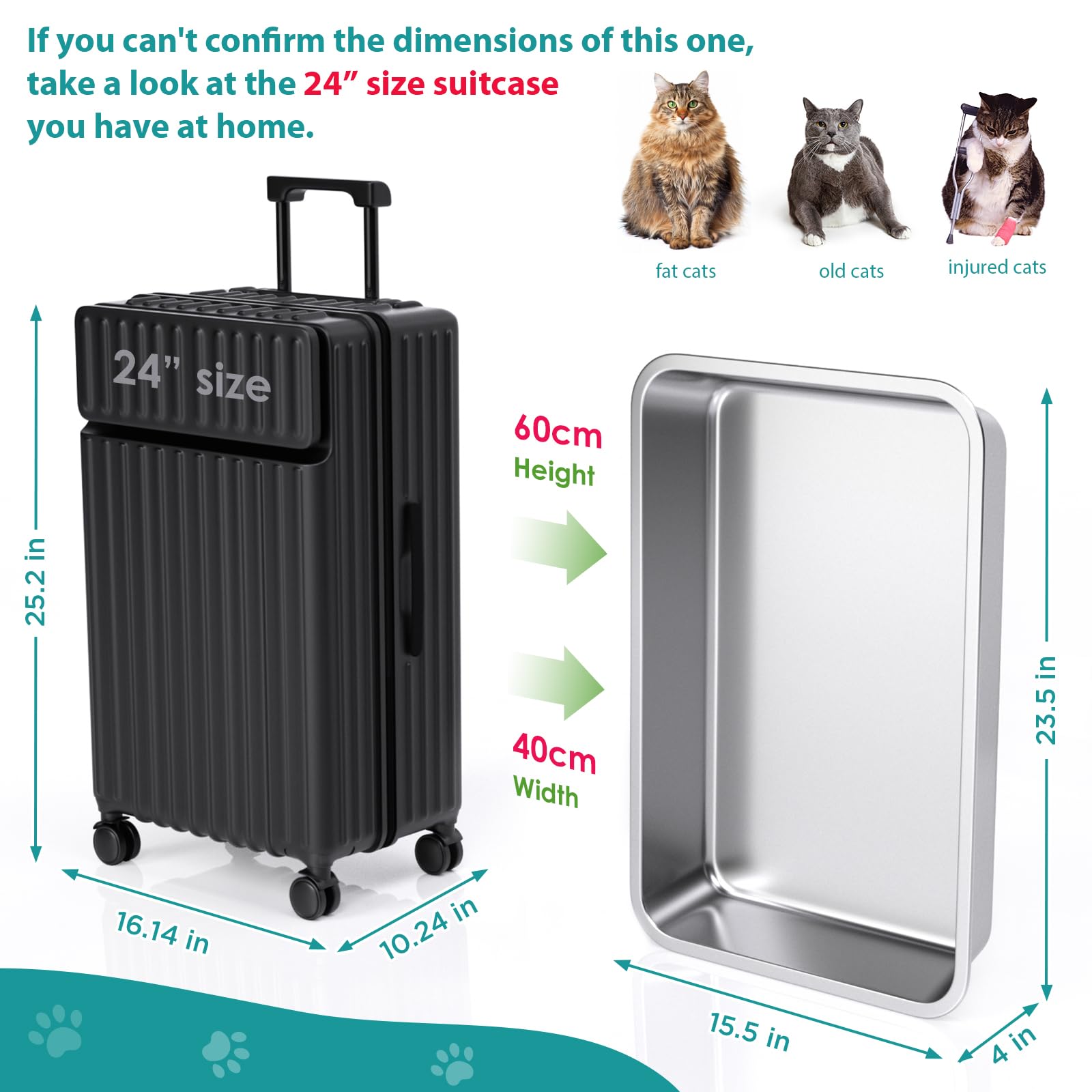 IKITCHEN stainless steel cat litter box anti-slip bottom keeps your floor secure