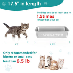ikitchen stainless steel litter box with rubber feet prevents slips and floor scratches