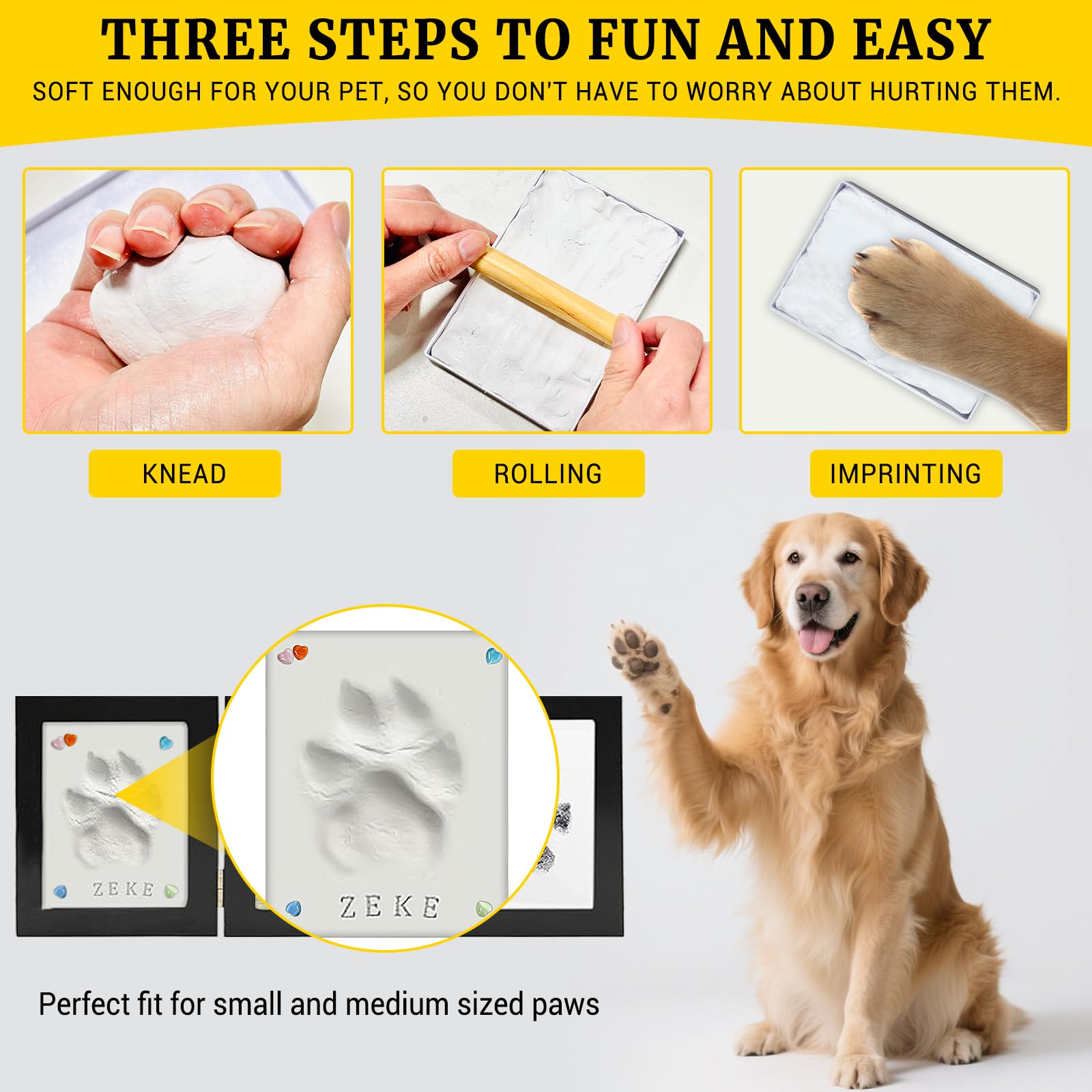 ikkab inkless paw print pad captures sharp impressions safely