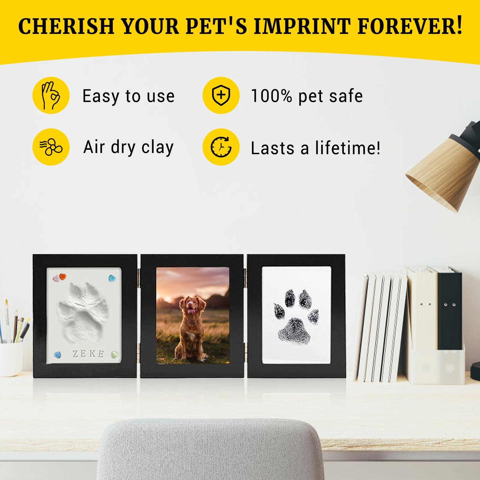ikkab all-in-one kit includes materials for easy, mess-free paw prints