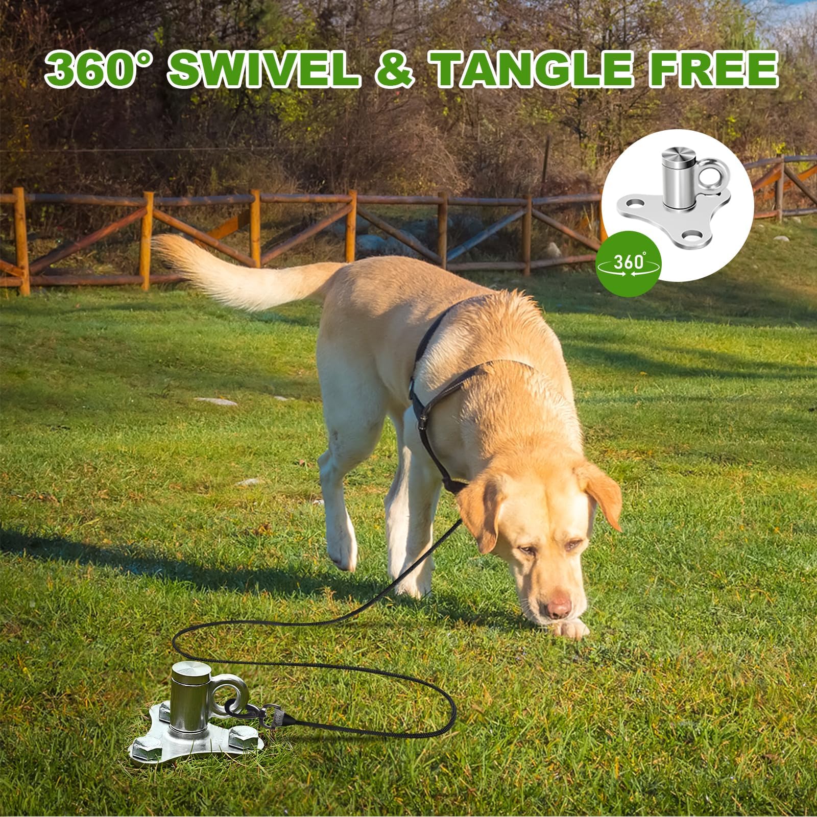 iklekione 304 stainless steel dog stake demonstrates rust resistance for outdoor use.