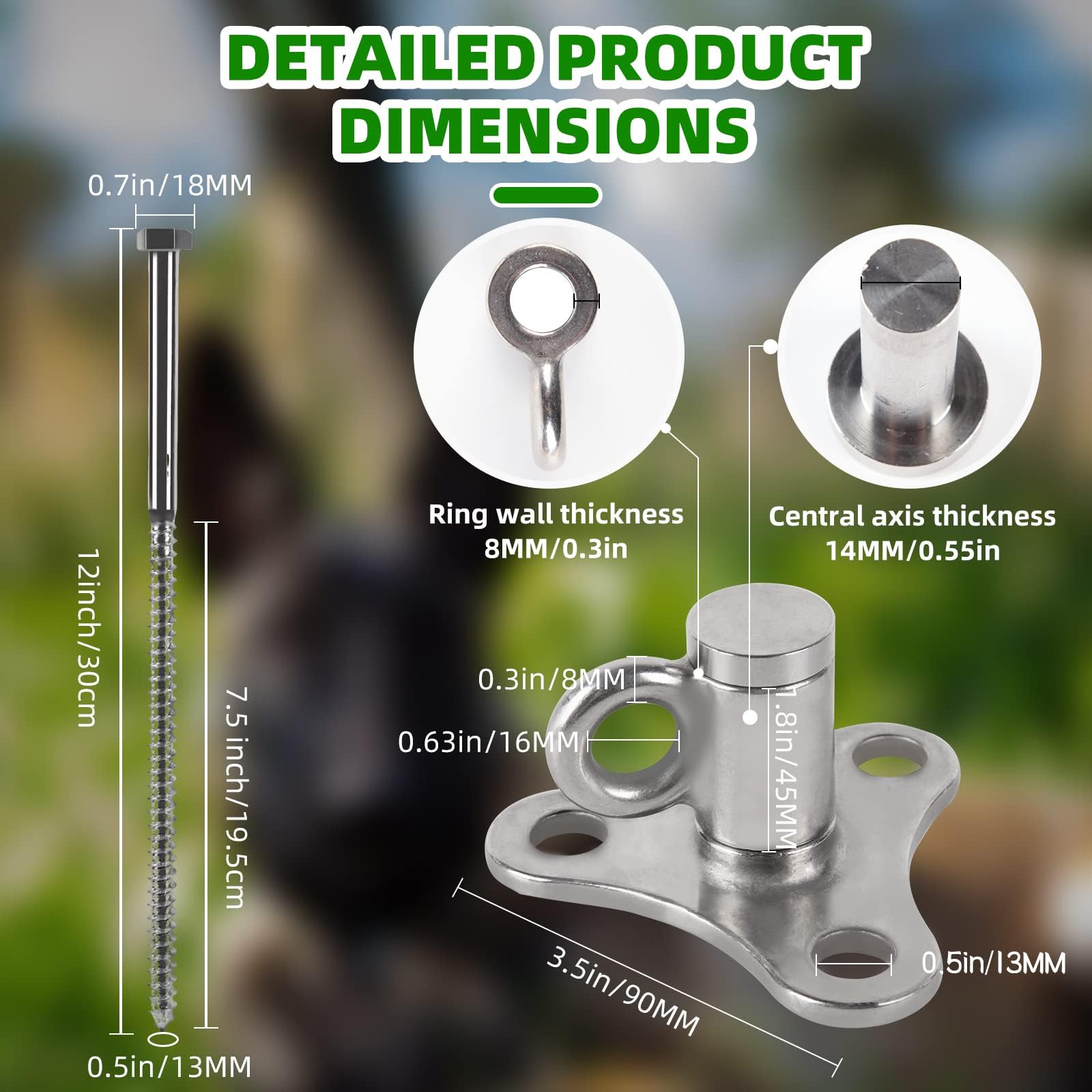 iklekione 600 lb draw force capacity supports sturdy outdoor setups.