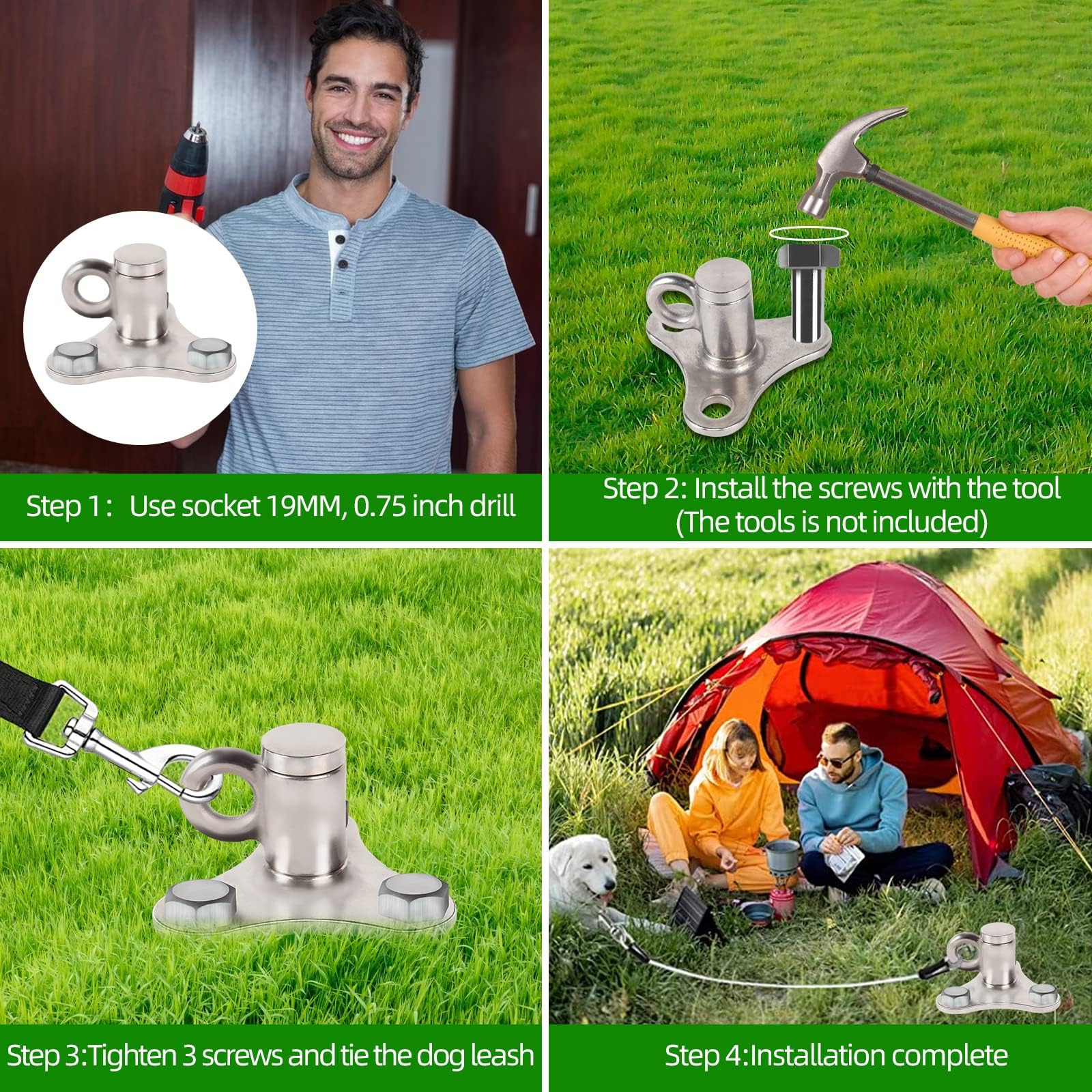 iklekione versatile outdoor stake suitable for tents and camping.