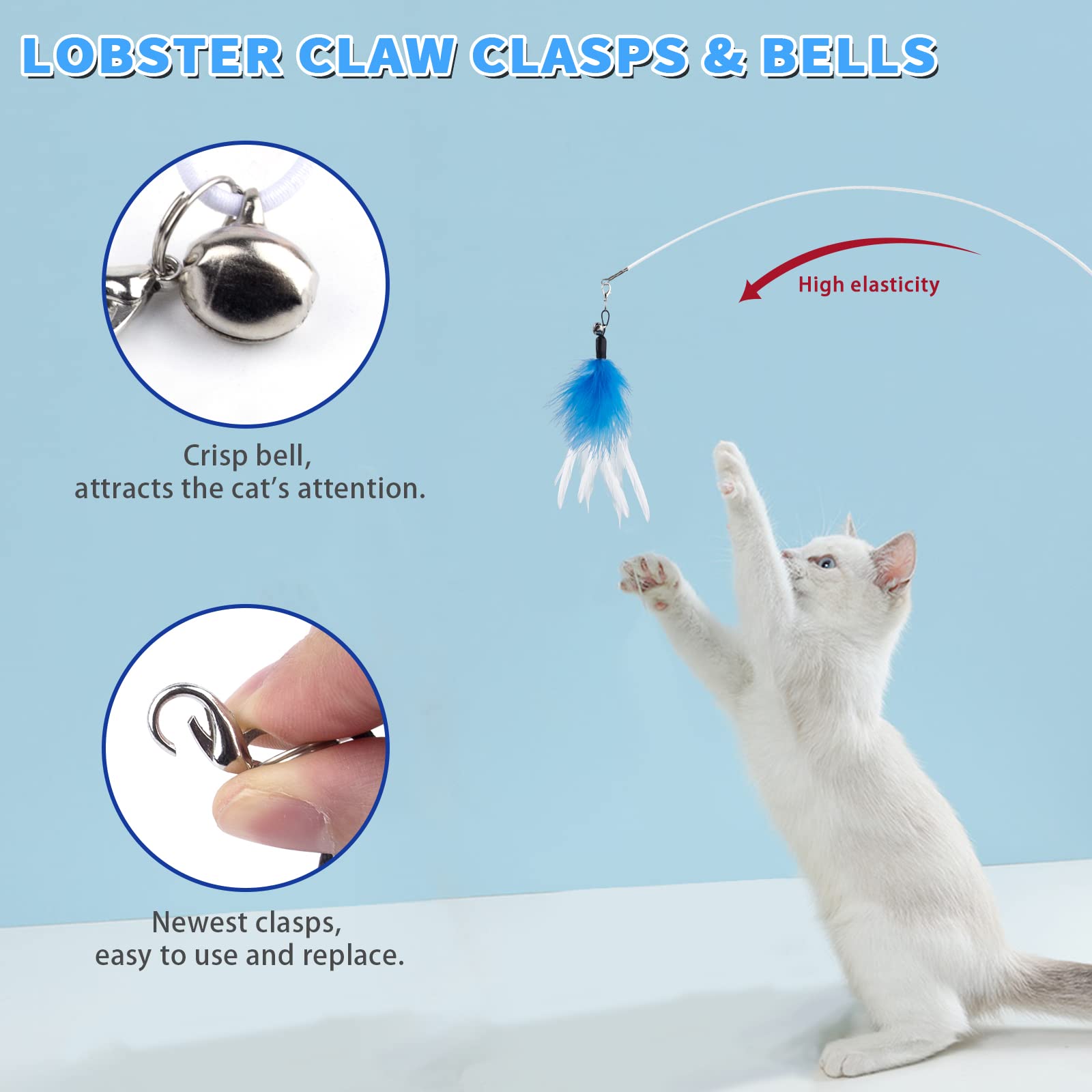 iKOIHO Dragonfly tassel in blue adds fluttering motion for chasing fun.