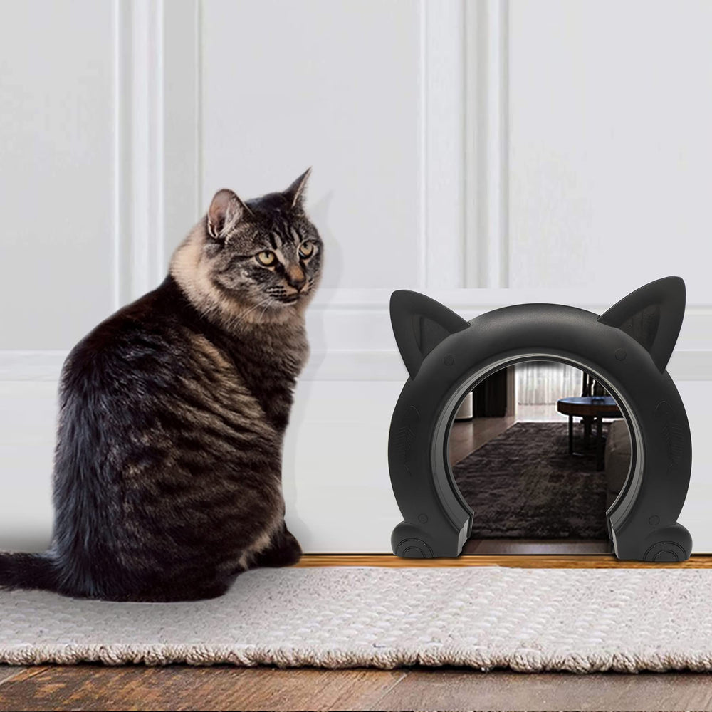 ikuso Cat Door screw-installation ensures secure, noise-free mounting on a door.