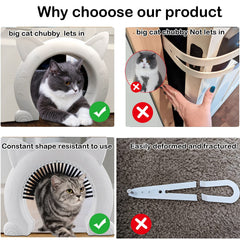 ikuso Indoor Cat Door cat using door highlights independent movement for felines.