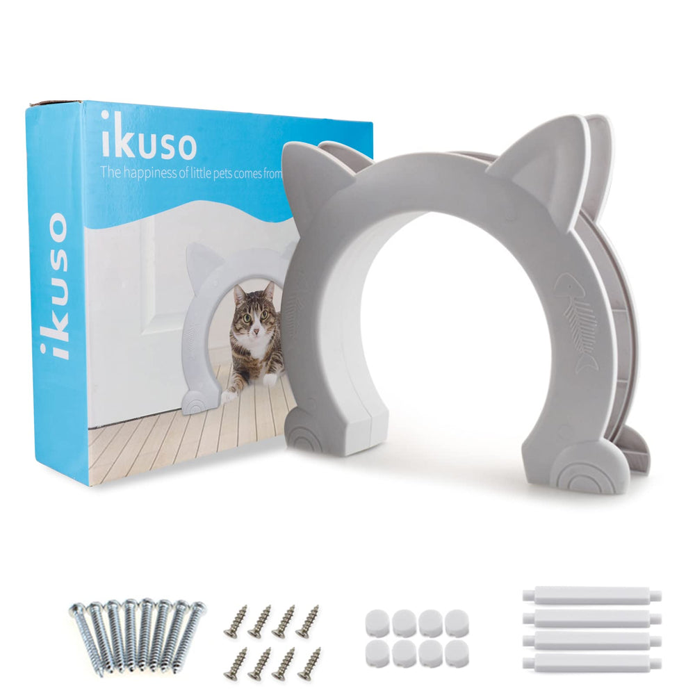 ikuso Indoor Cat Door close-up latch ensures secure, user-friendly access.