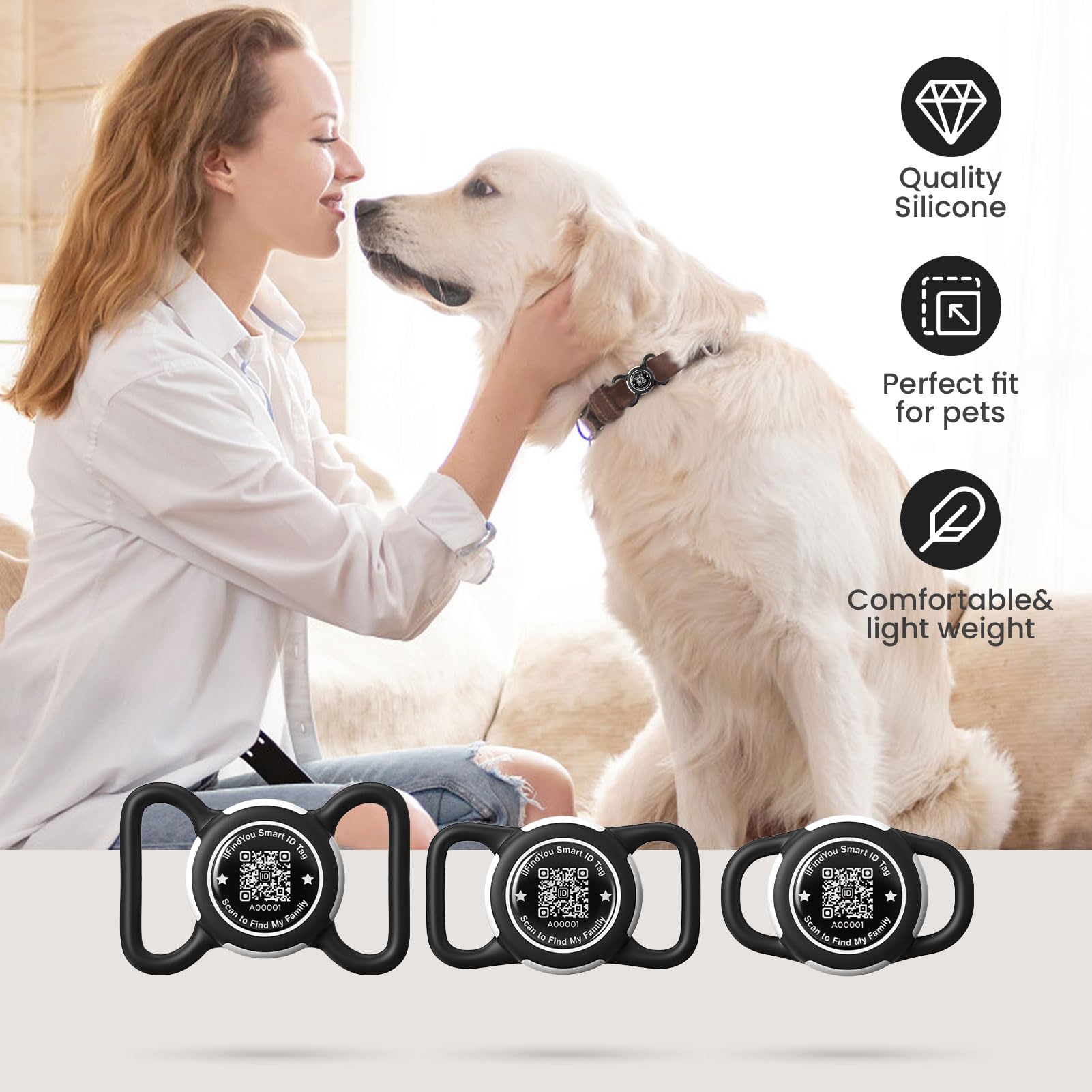 ILFINDYOU packaging image displays three sizes for pets and travel convenience