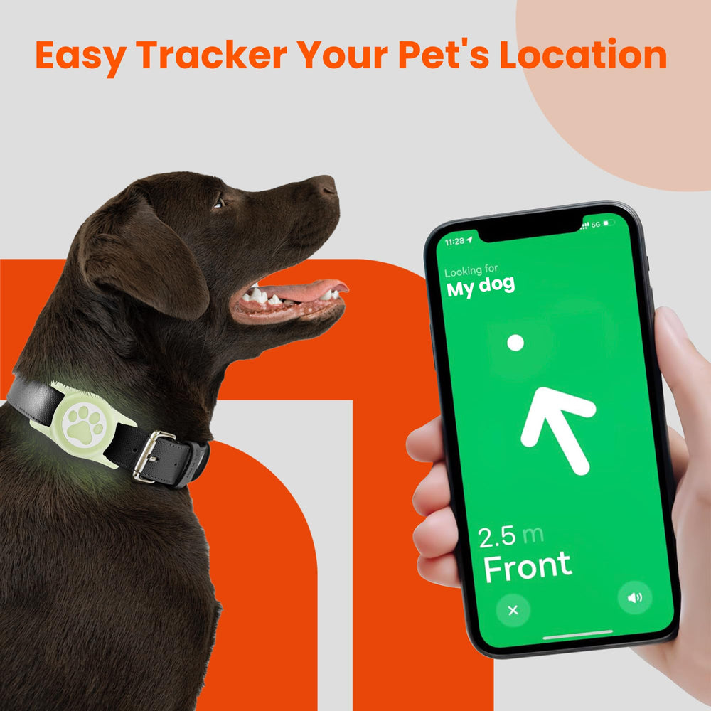 ILFINDYOU AirTag holder installation on collar demonstrates easy tool-free setup.