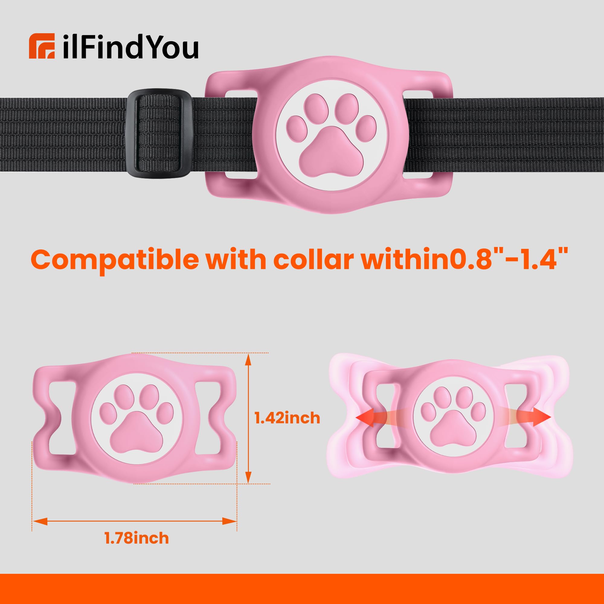 ilFindYou pink AirTag protector product shot showcases lightweight, daily-use design.