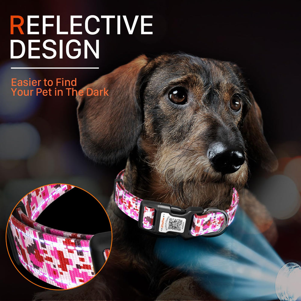 ILFINDYOU reflective dog collar nylon strap highlights breathable, sturdy material