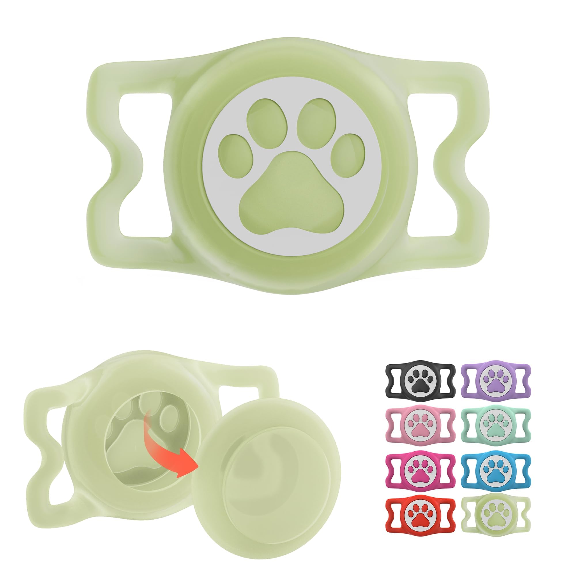 ILFINDYOU waterproof AirTag holder closeup showing secure fit for reliable pet tracking.