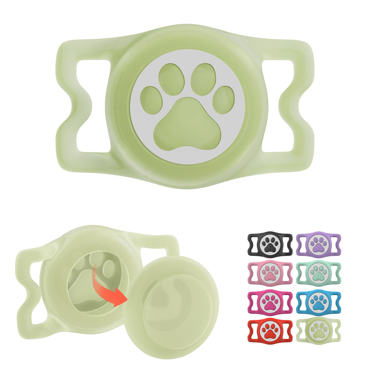 ILFINDYOU waterproof AirTag holder closeup showing secure fit for reliable pet tracking.