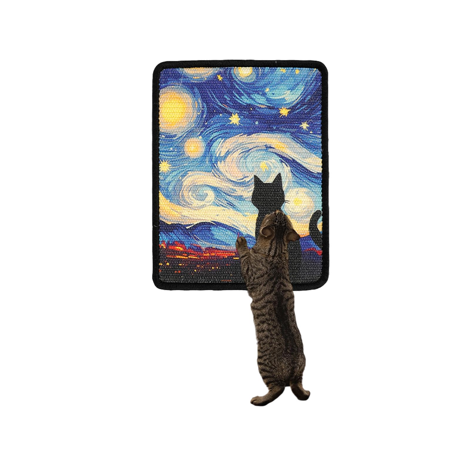 ILIEMOC sisal cat scratcher mat art frame—decorative 16x12 inch wall art