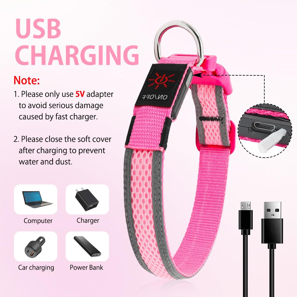 Illumifun adjustable-water-resistant dog collar fits large necks securely.