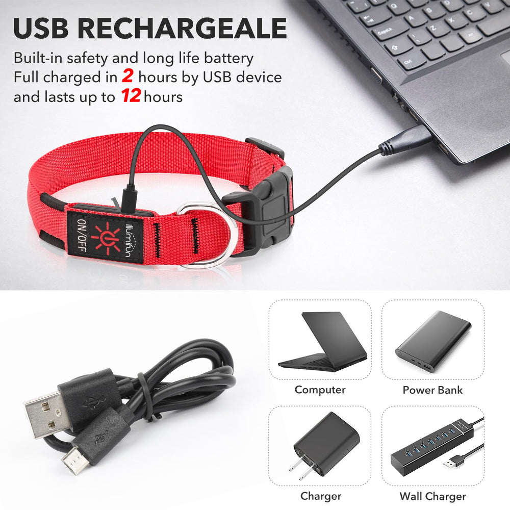 Illumifun adjustable buckle collar showing versatile neck fit