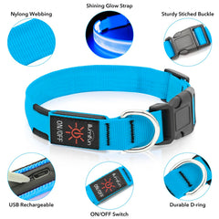 Illumifun LED Dog Collar adjustable neck range fits a variety of dogs