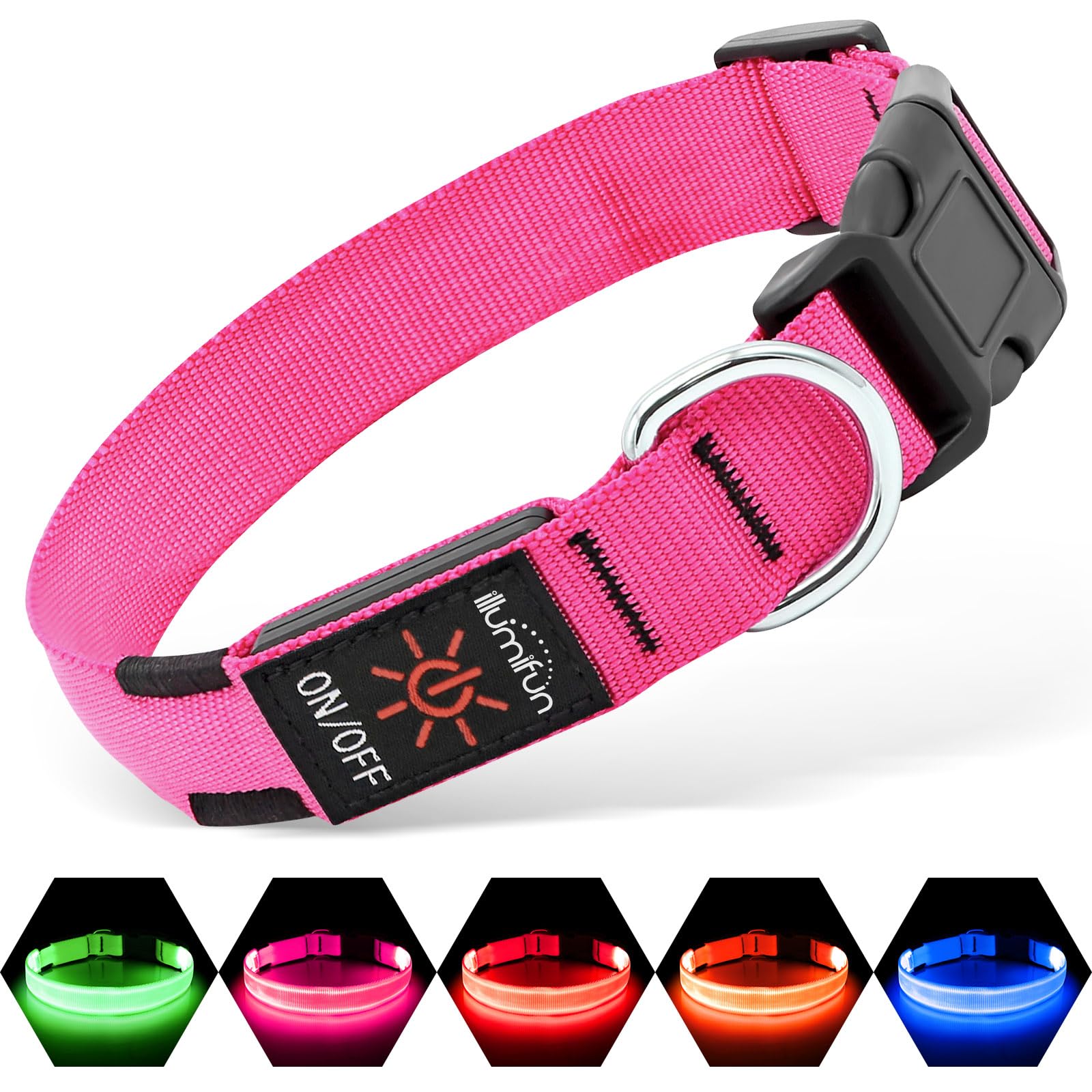Illumifun LED dog collar nylon strap for durable outdoor visibility