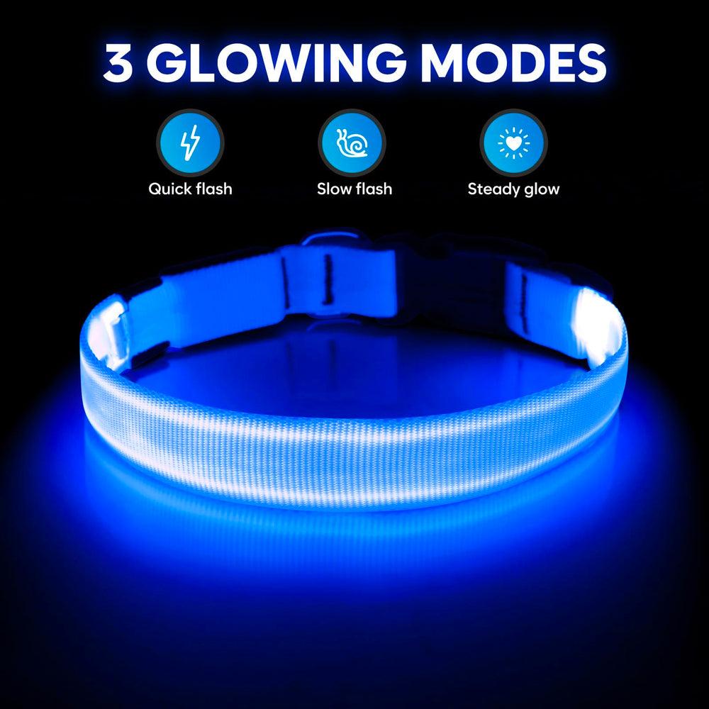 Illumifun LED Dog Collar USB recharge port enables quick, battery-free charging for outdoor adventures