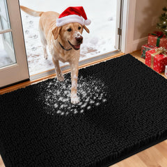 IM HOME Dog Door Mat chenille closeup showing dense fibers trap dirt