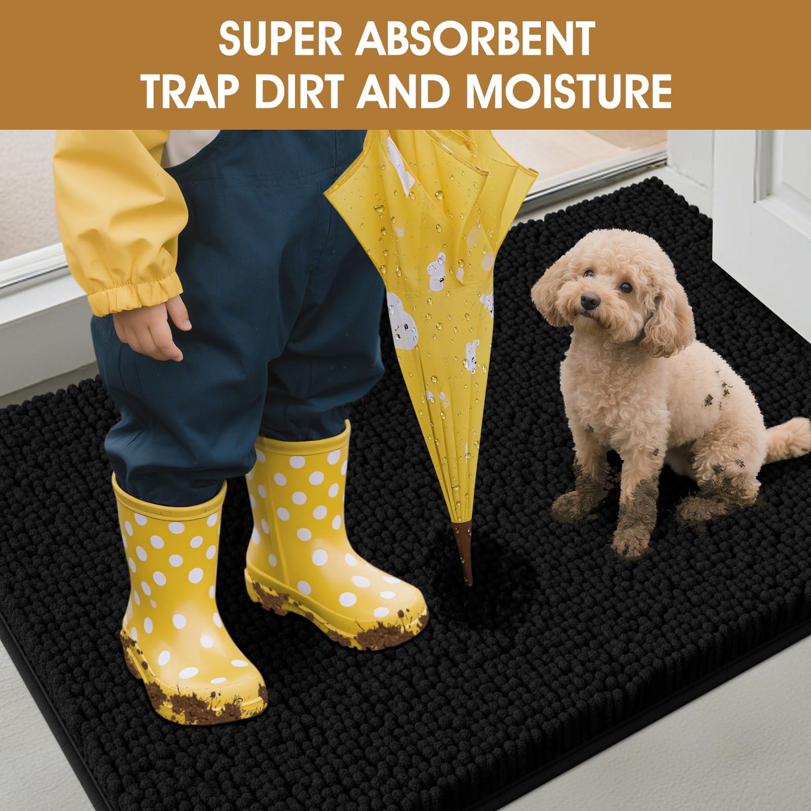 IM HOME Dog Door Mat dirt-scrape action removes debris from footwear