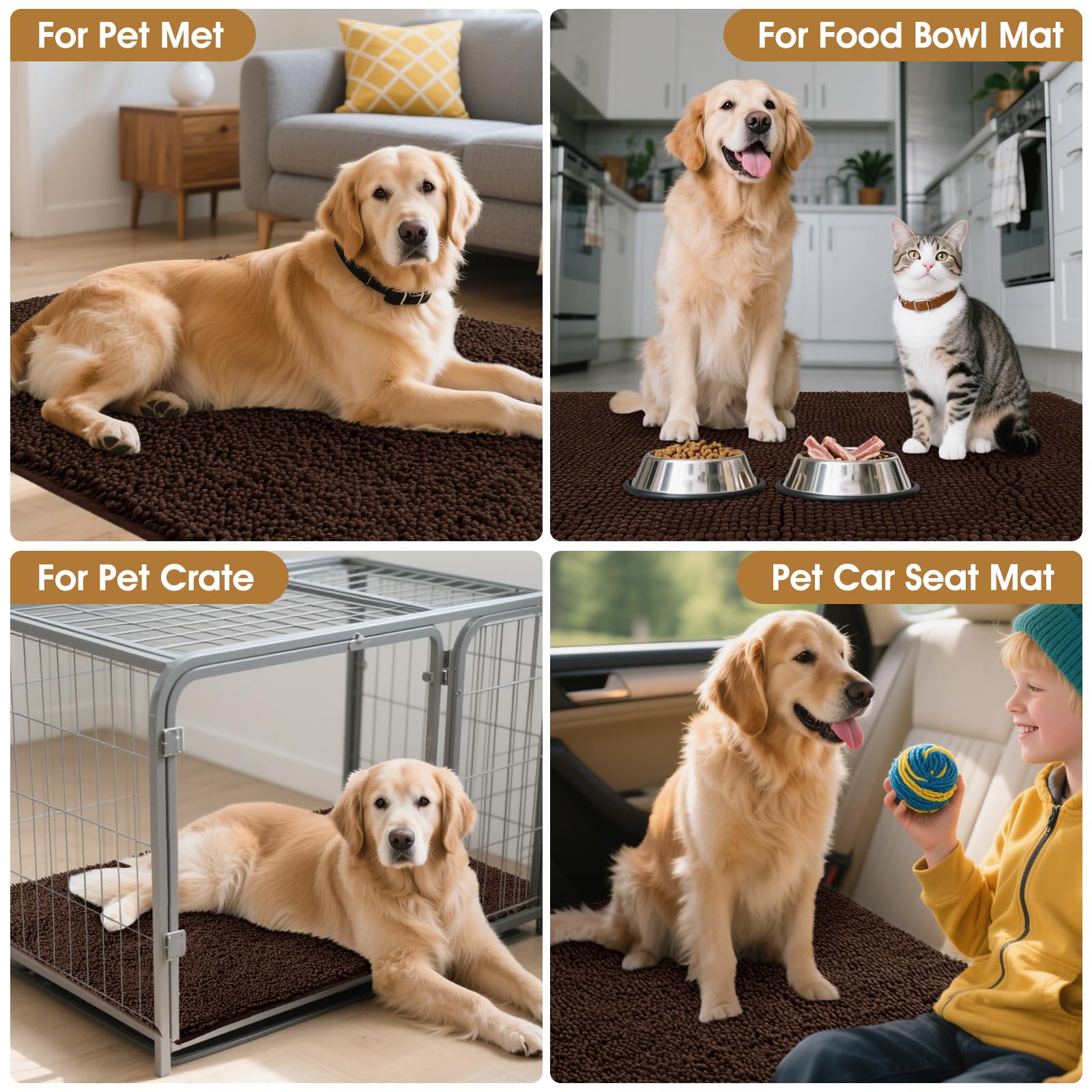 IM HOME dog door mat machine-washable and low-heat tumble dry friendly.