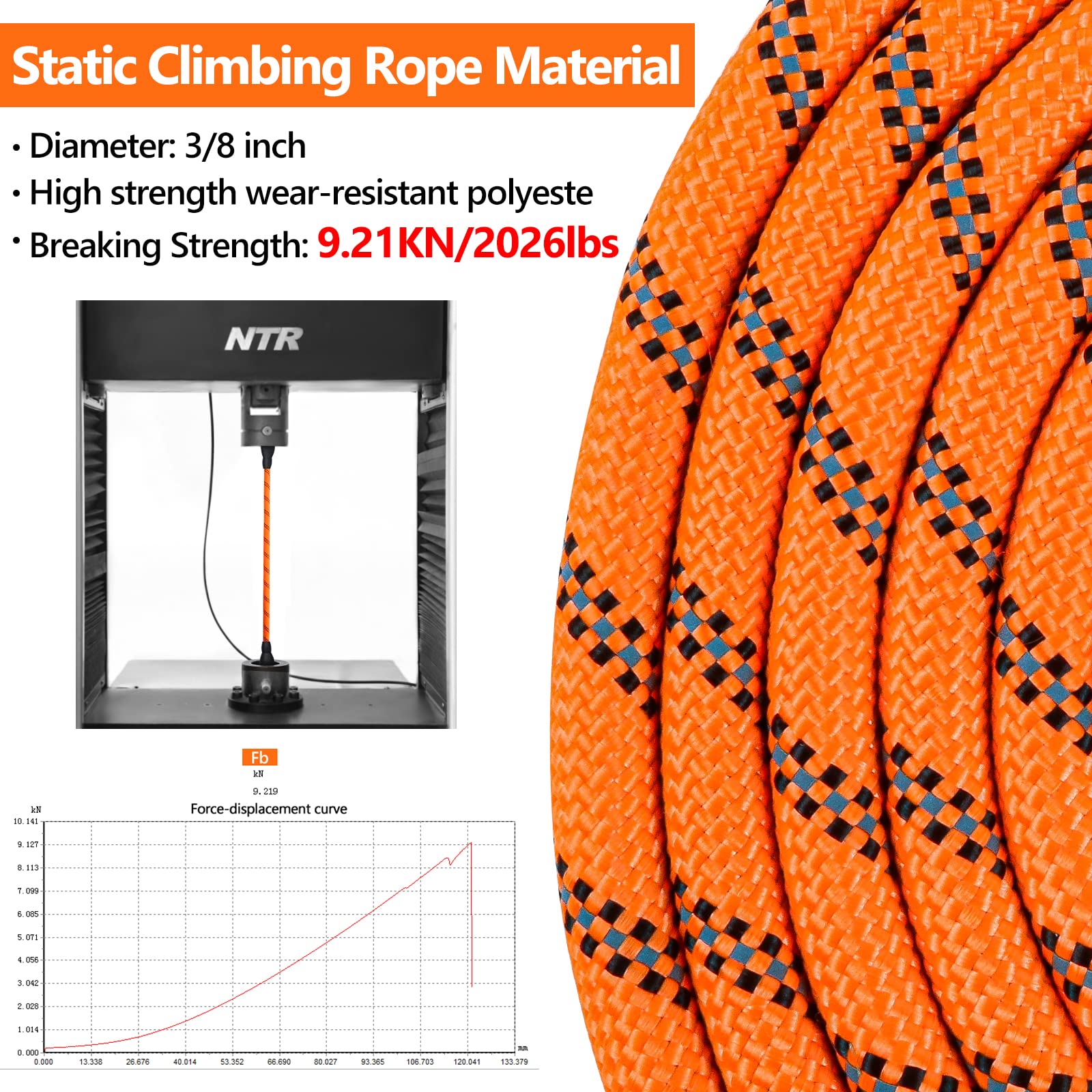 NTR Heavy Duty Dog Leash - 15FT Training with Lockable Bone Hook, Padded Handle & Reflective Threads - Orange