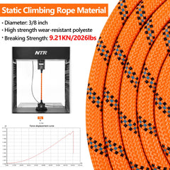 NTR Heavy Duty Dog Leash - 15FT Training with Lockable Bone Hook, Padded Handle & Reflective Threads - Orange