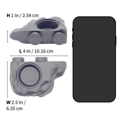 Pangea Silicone Gecko Feeding Ledge - Magnetic Mini Food Dish for Reptile Tank - 4.125" x 2.625" x 1.18" - Fits 0.5oz Cups (Gray)