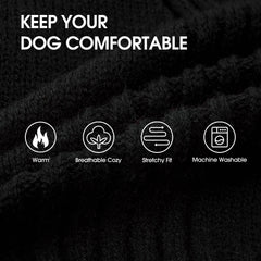 IECOii XL Dog Sweater,Winter Doggy Clothes for Large Dogs Girl Boy,Warm Pullover Soft Dog Sweater Turtleneck,Lightweight & Good Stretch for Active Dogs Like Beagle,Border Collie (Black,XLarge)
