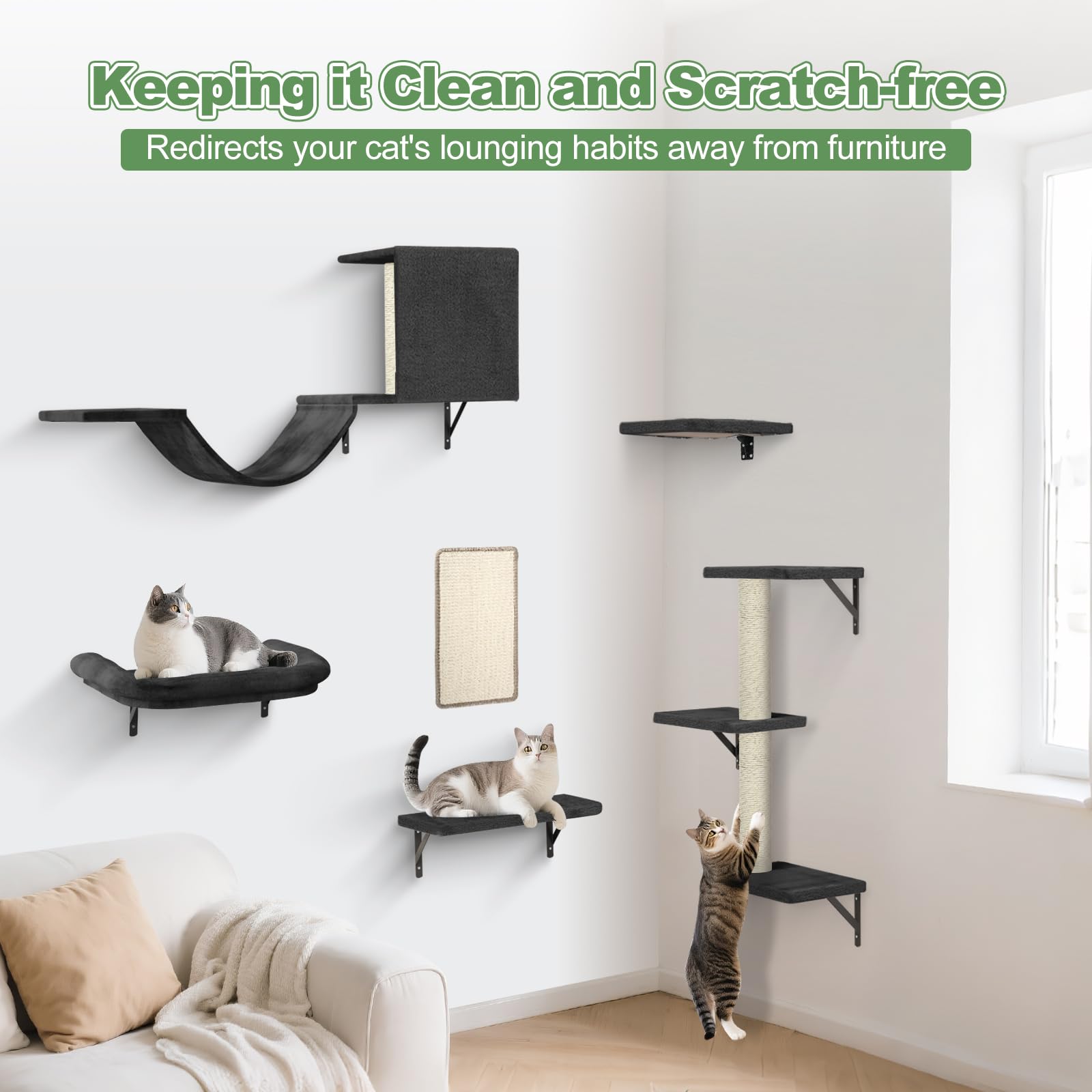 SOCATER peach velvet-wrapped scratching post adds cozy scratching and naps