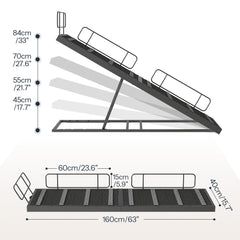 HOOBRO Dog Ramp for Bed, 63 Inch Long Dog Ramp for Couch and Bed, Pet Ramp with Non-Slip Mat and Safety Side Rails, 4 Height Adjustable up to 33 inch, for Small/Large/Old Dogs, Black BK16PT03