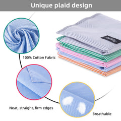 Gofshy Boy Dog Bandanas Blue Stripes Printing Adjustable Dog Breed Bib Cute Cotton Scarf Handkerchief for XLarge&Large Dogs