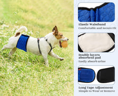 Mkono Male Dog Belly Band Wraps – Washable Diapers for Small/Medium Dogs (3 Pack, 15.4–19.7 in)