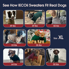 IECOii XL Dog Sweater,Winter Doggy Clothes for Large Dogs Girl Boy,Warm Pullover Soft Dog Sweater Turtleneck,Lightweight & Good Stretch for Active Dogs Like Beagle,Border Collie (Brown,XLarge)