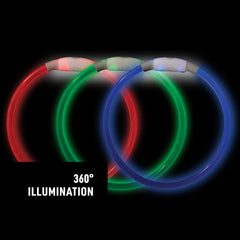 Nite Ize NiteHowl Rechargeable LED Safety Necklace - Disc-O Select - High-Visibility Collar for Nighttime - 360-Degree Illumination & Customizable Fit - Color Changing - Weather Resistant - Regular