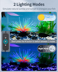 Pawfly 11W Aquarium Light for 12-18 Inch Tanks | Full Spectrum LED with Day/Night Modes