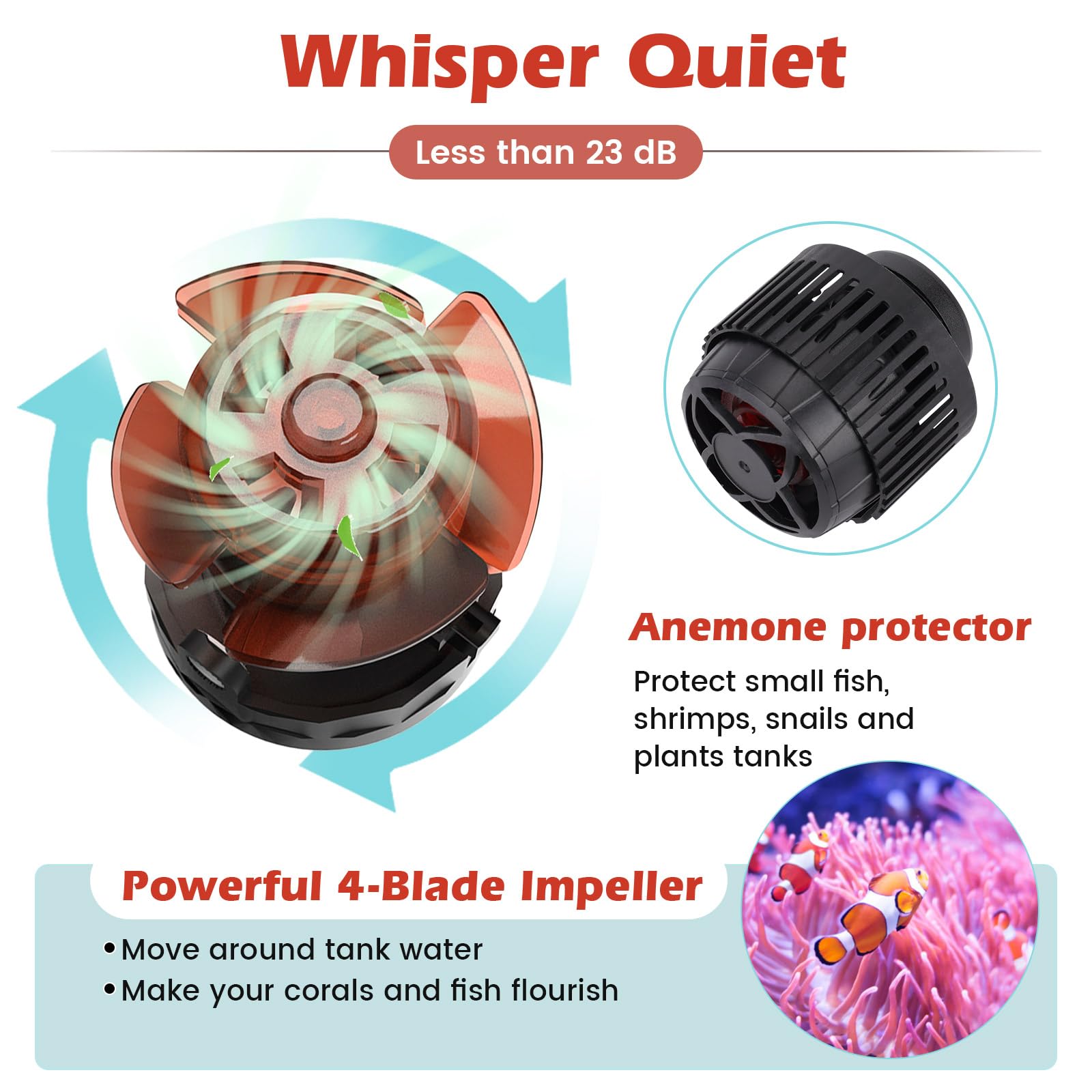 Hygger wave maker quiet 24V DC operation delivers subtle, low-noise performance.