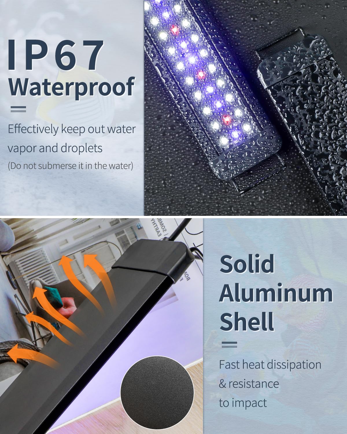 Pawfly 11W Aquarium Light for 12-18 Inch Tanks | Full Spectrum LED with Day/Night Modes