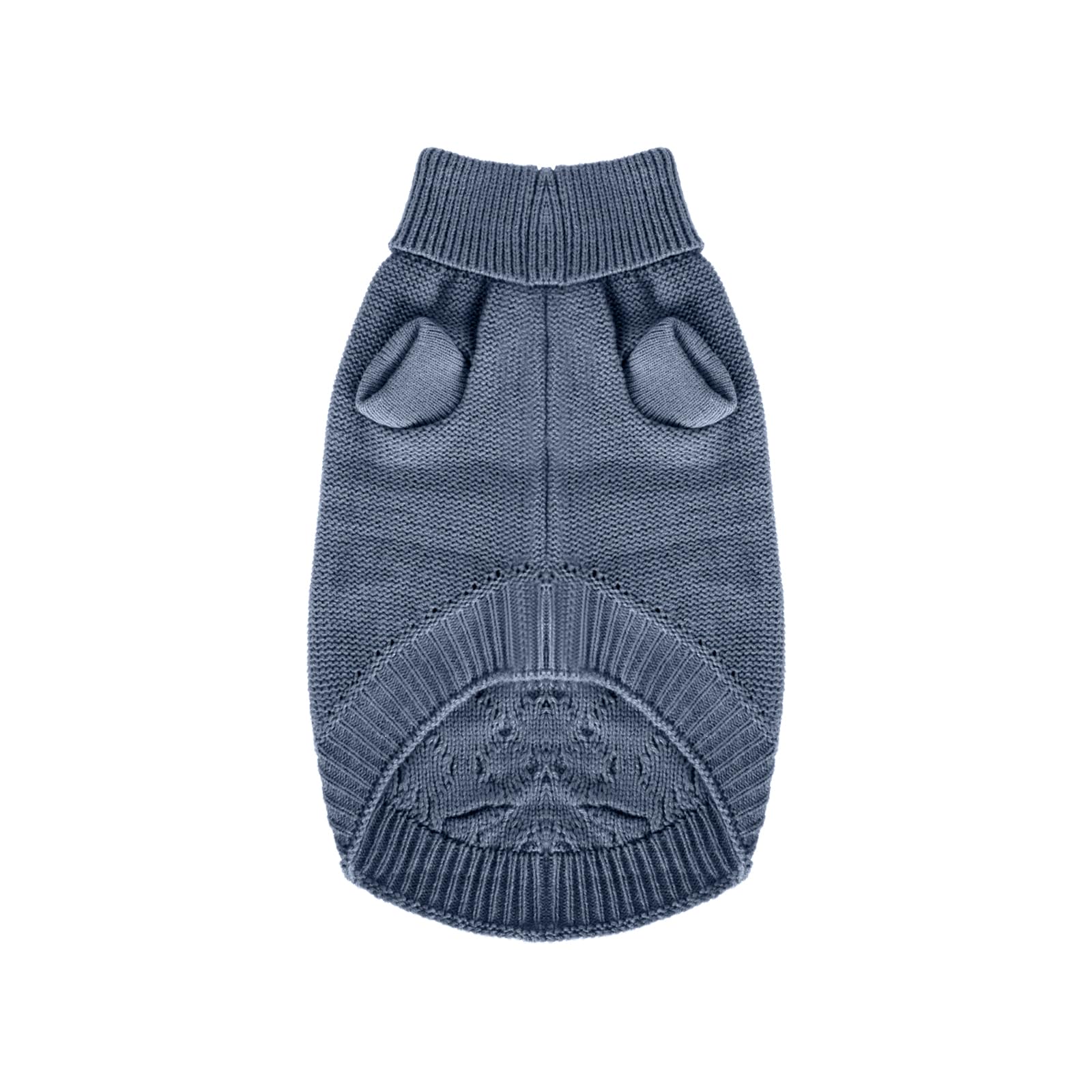 MengMengDa Small Dog Warm Winter Sweater Pet Clothes Knitwear for Small to Medium Breeds Dog Outfits (Dark Blue S)