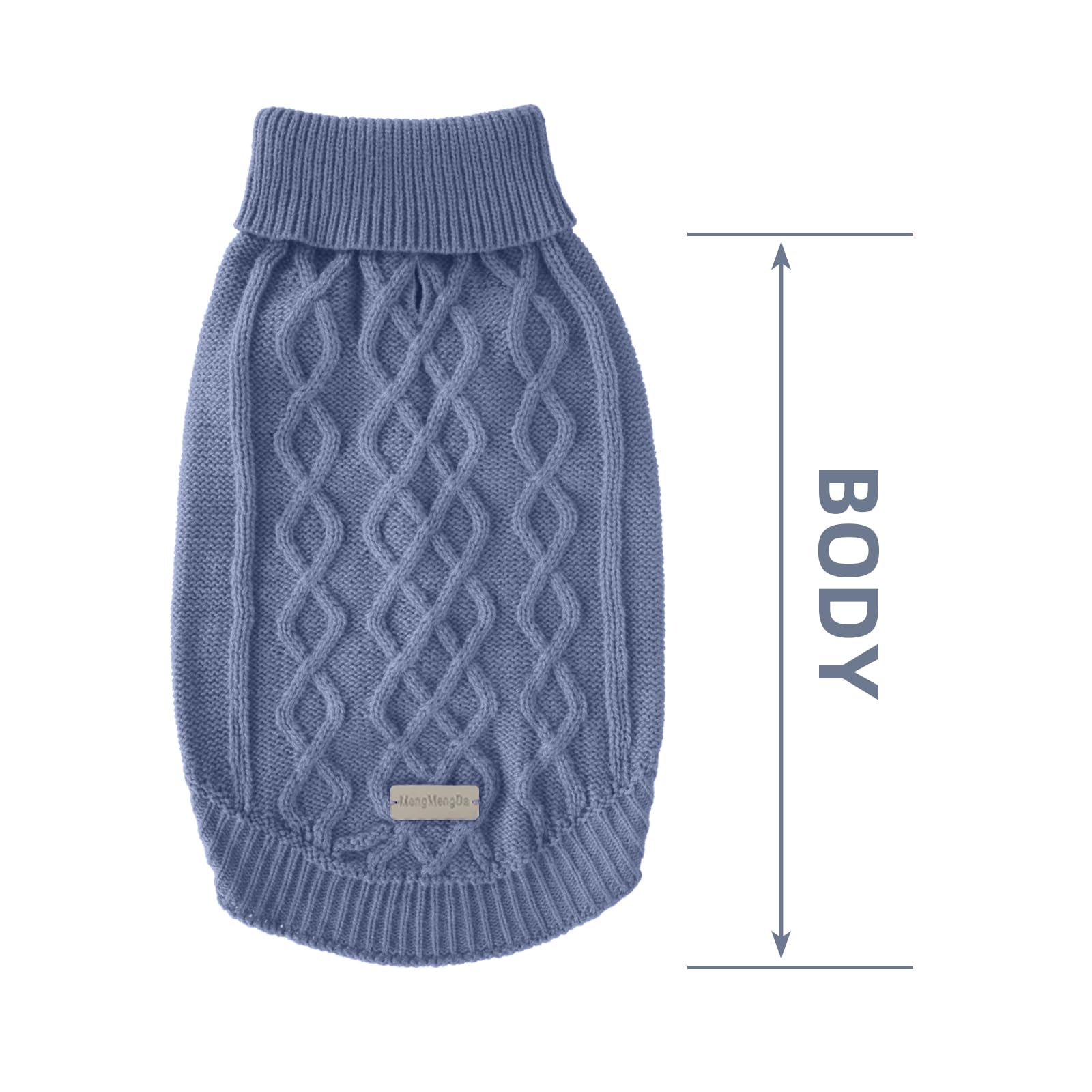 MengMengDa Small Dog Warm Winter Sweater Pet Clothes Knitwear for Small to Medium Breeds Dog Outfits (Dark Blue S)
