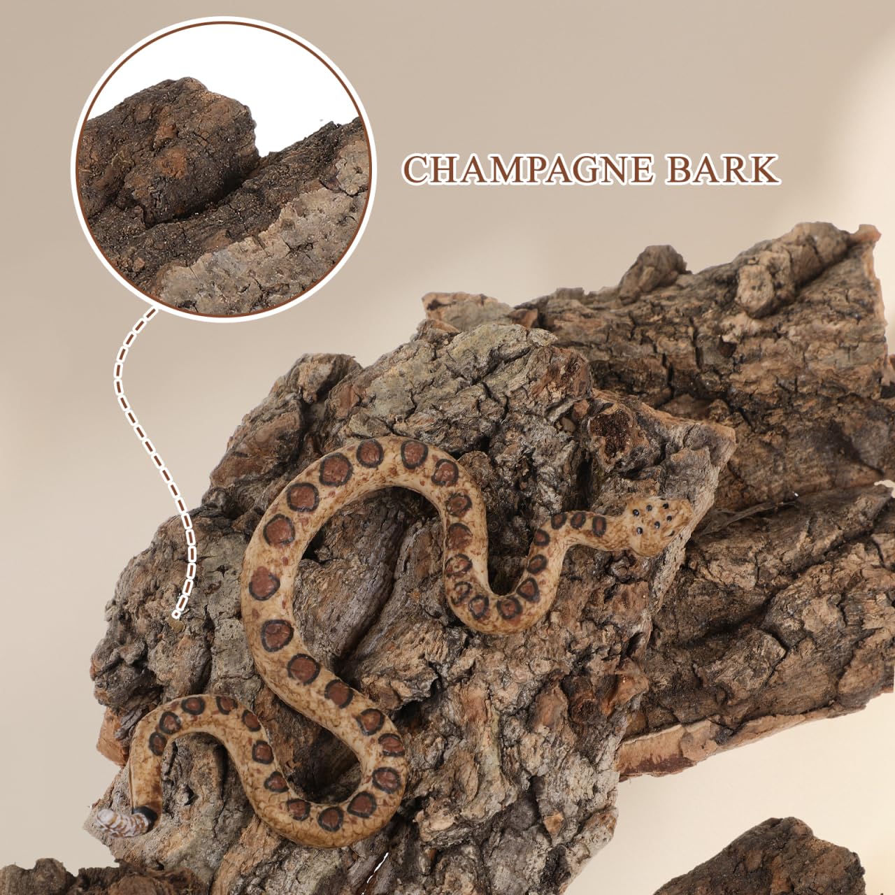 IMIKEYA reptile hide cork bark 4 offers safe shelter and basking perch.