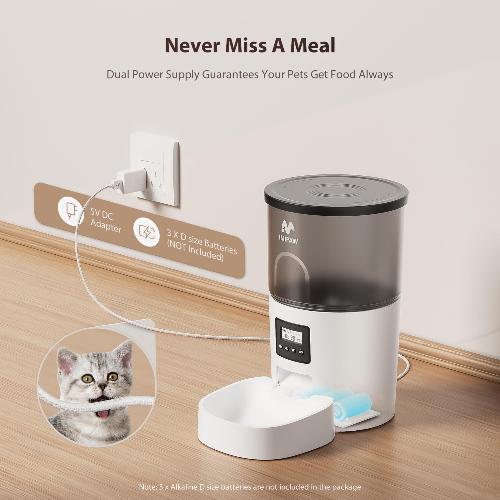IMIPAW 3L food barrel with desiccant bag preserves kibble freshness