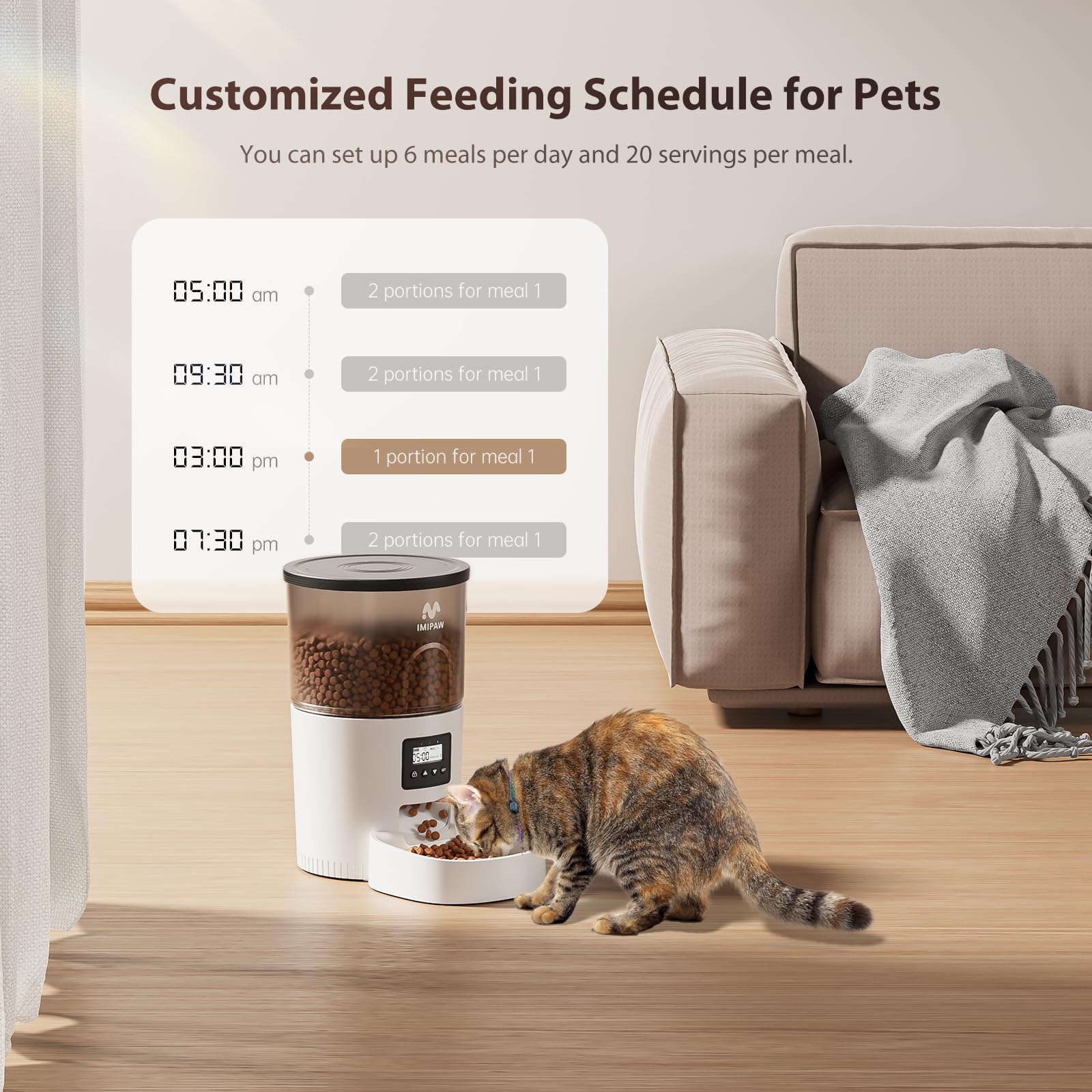 IMIPAW 3L food storage container keeps kibble dry and ready