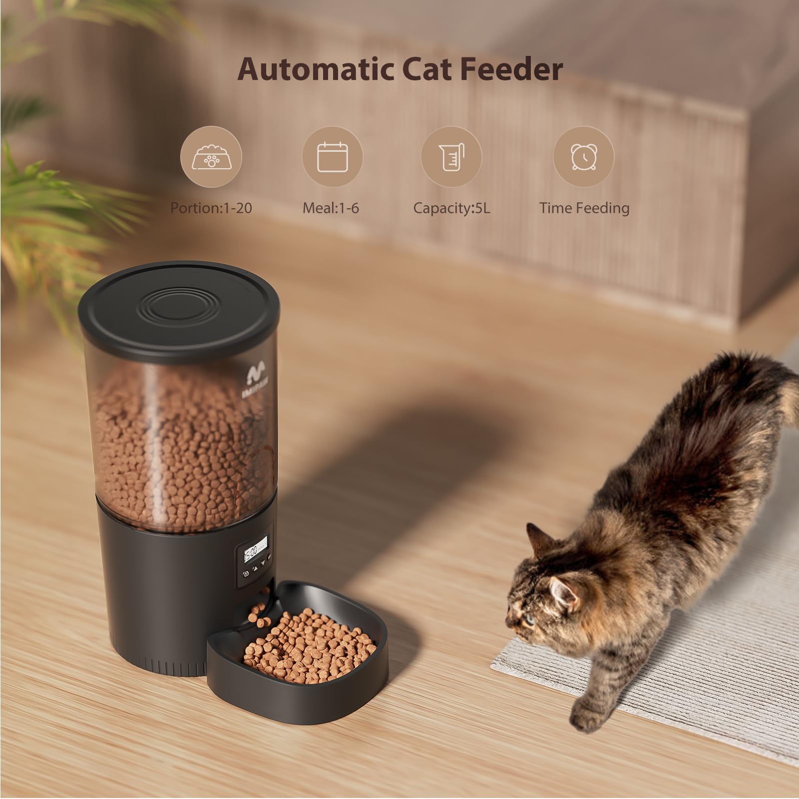 IMIPAW dual power design with backup batteries ensures uninterrupted feeding