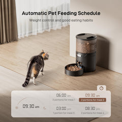 IMIPAW PET feeder top view showing programmable timer and hopper for easy scheduling