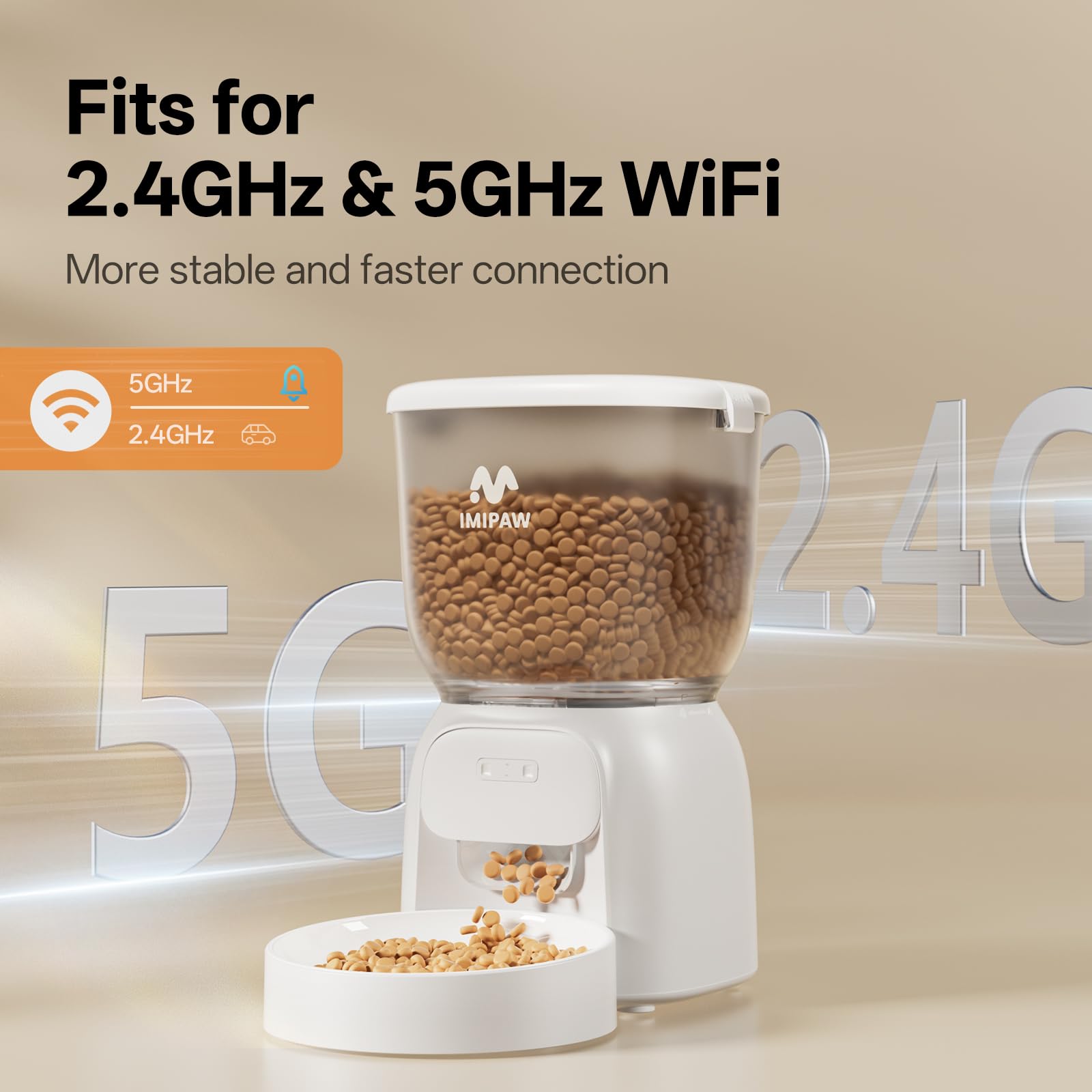 IMIPAW PET Automatic Cat Feeder WiFi desiccant pack reduces moisture exposure